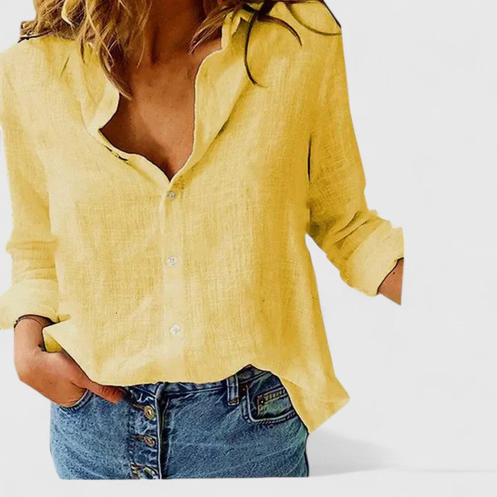 Women's Shirt with Classic Collar and Relaxed Fit – Versatile Solid Colors and Prints for Casual and Smart-Casual Wear 11