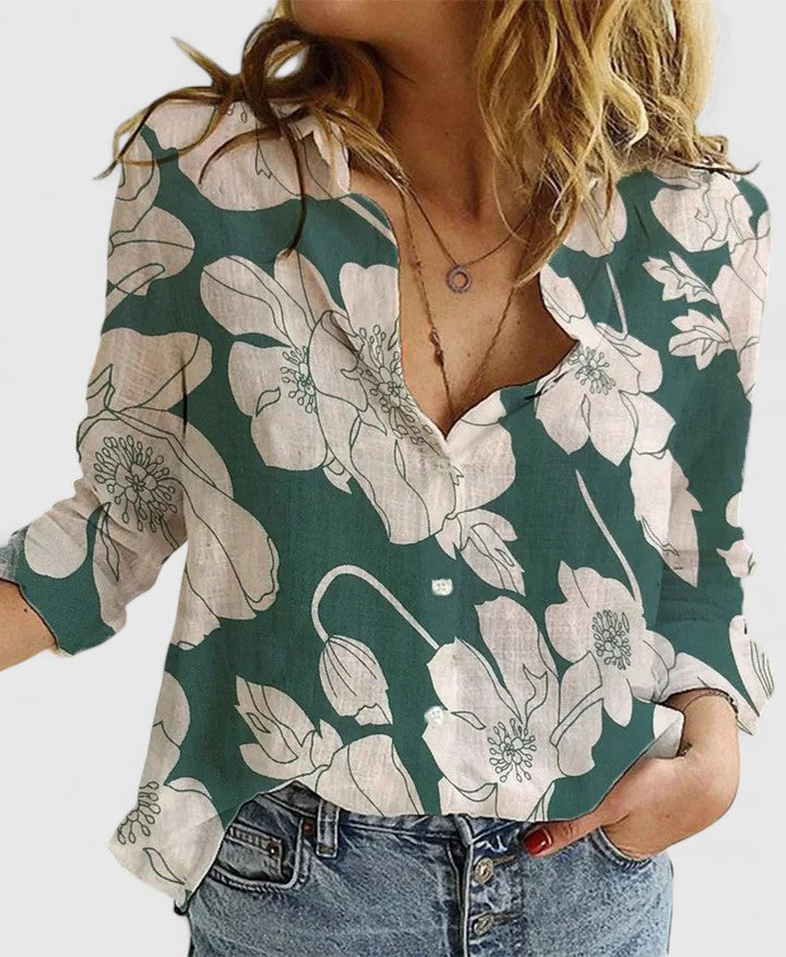 Women's Shirt with Classic Collar and Relaxed Fit – Versatile Solid Colors and Prints for Casual and Smart-Casual Wear 3
