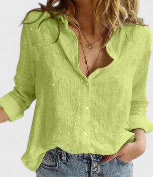 Women's Shirt with Classic Collar and Relaxed Fit – Versatile Solid Colors and Prints for Casual and Smart-Casual Wear 4