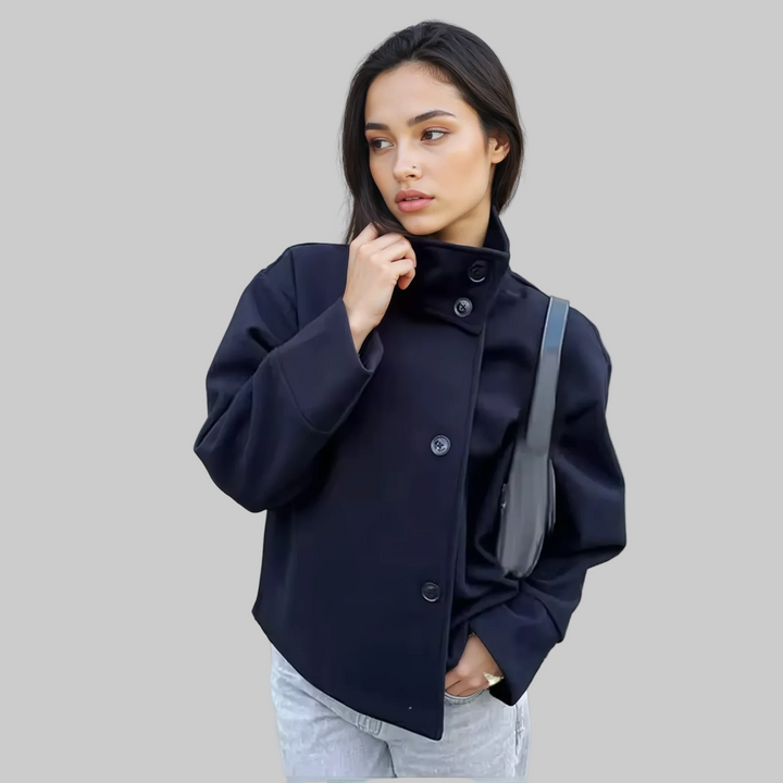 Women’s Short Coat with Stand Collar