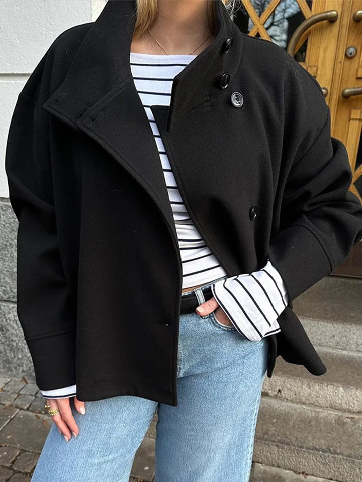 Women’s Short Coat with Stand Collar