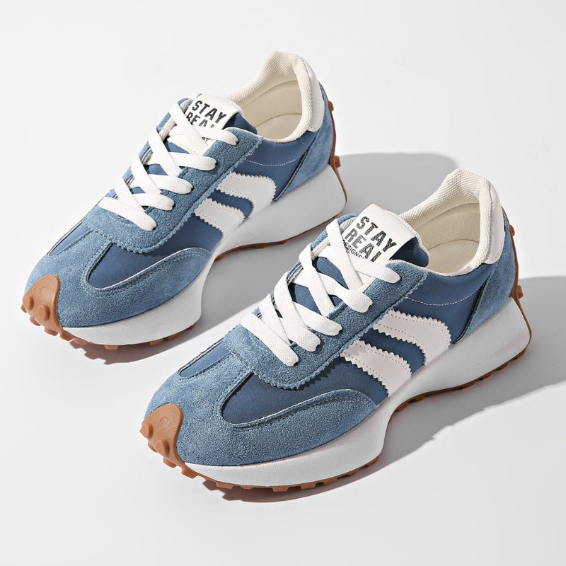 Women's Sneakers with Arch Support and Chunky Platform Sole – Retro Lace-Up White Casual Trainers 2