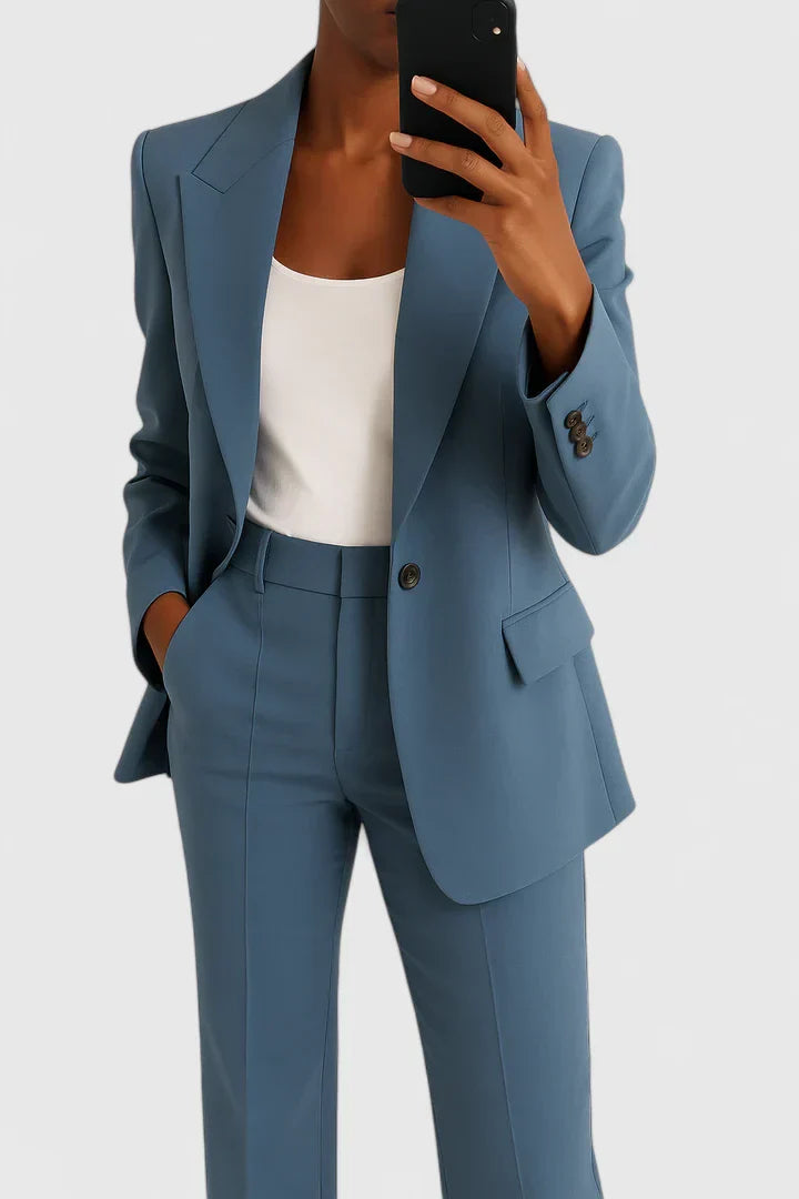 Women's Suit Set with Tailored Blazer and Pants – Modern Fit Office Wear 0