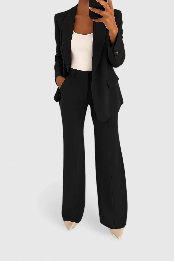 Women's Suit Set with Tailored Blazer and Pants – Modern Fit Office Wear 1