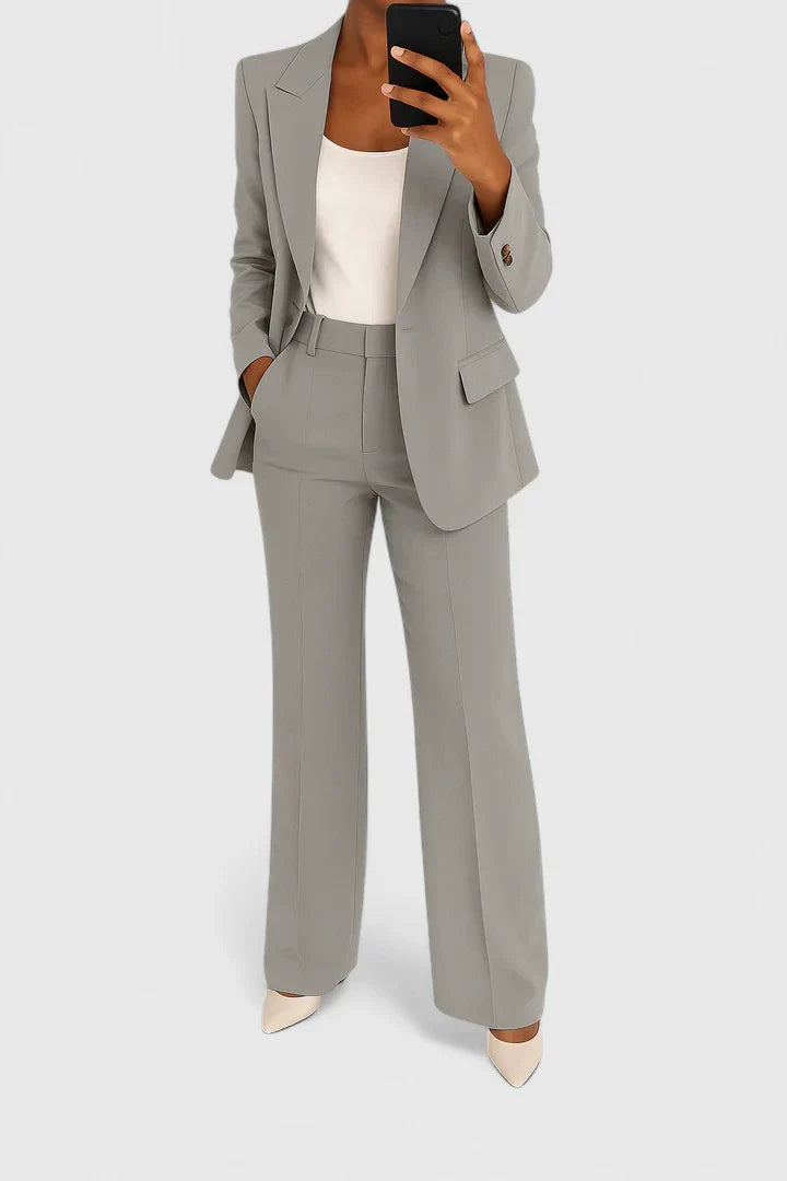 Women's Suit Set with Tailored Blazer and Pants – Modern Fit Office Wear 2
