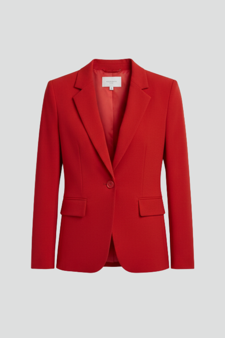 Women's Tailored Blazer with Notched Lapel and Single Button – Elegant Black Blazer for Women 1