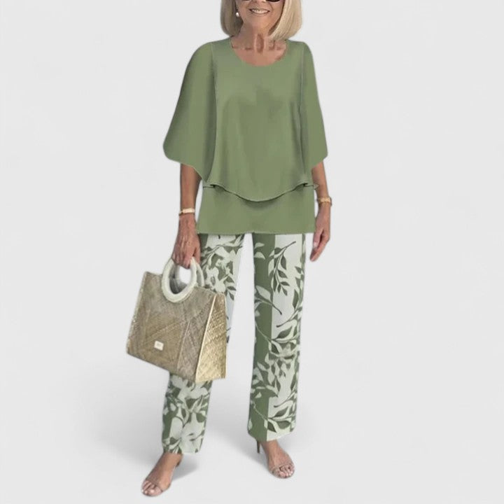 Women's two piece set featuring a flattering fit and breathable fabric, perfect for casual everyday wear and versatile styling options. 0