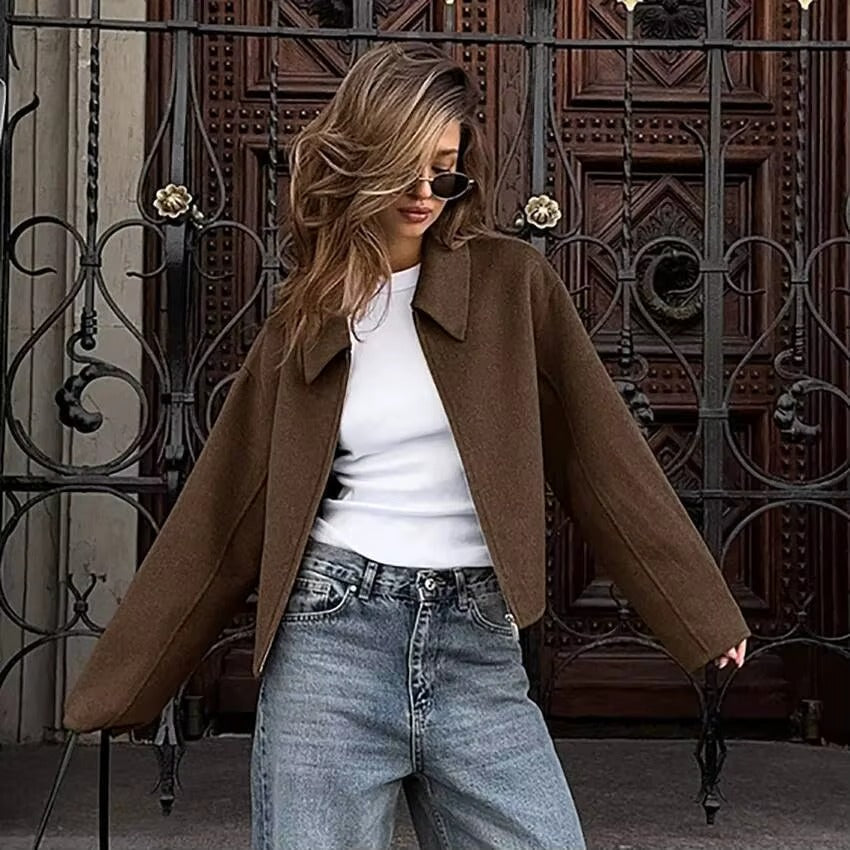 Women's Zipped Collar Jacket