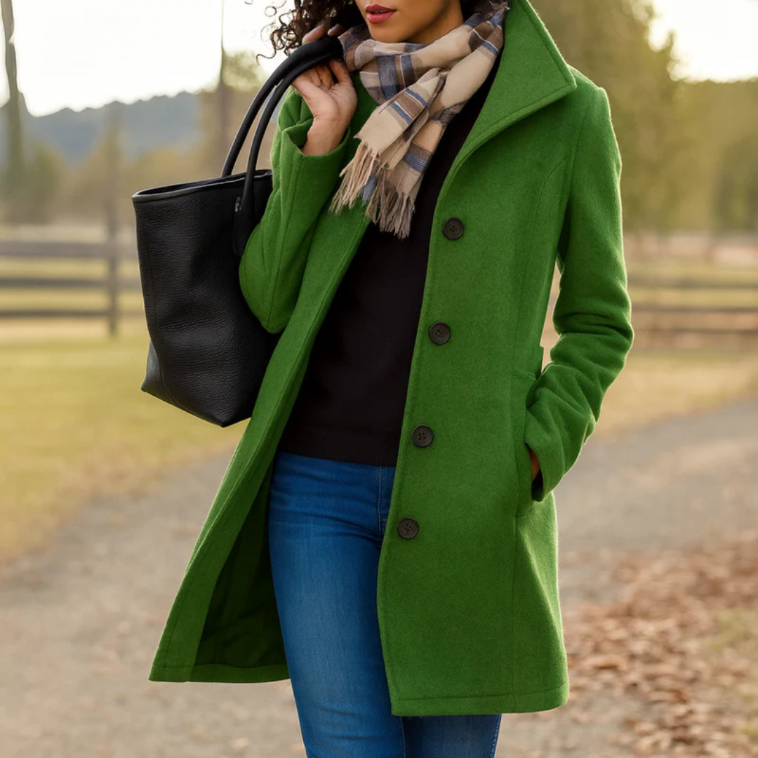 Womens Coats Long Tailored Wool Overcoat with Button Front – Elegant Black Winter Coat 5