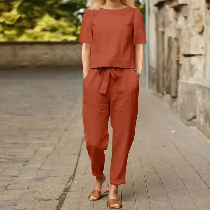 Womens Lounge Set in Soft Fabric for Summer Relaxation – Lightweight and Breathable Loungewear 1