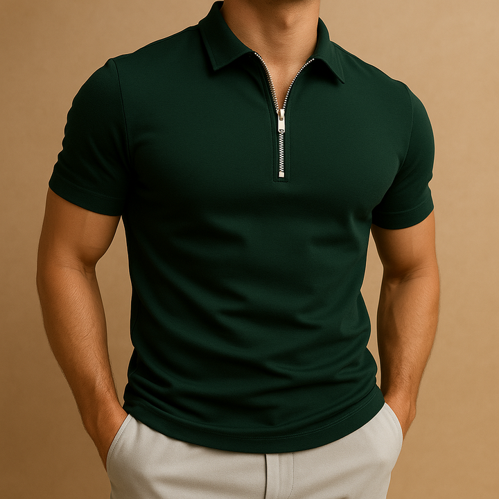 Zip neck polo shirt for men | Mason