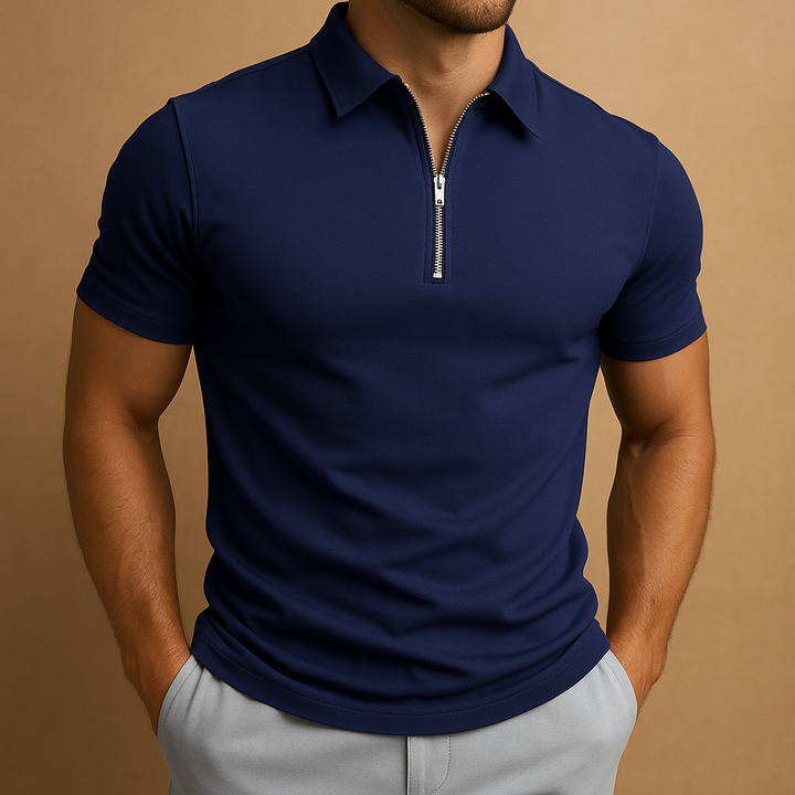Zip neck polo shirt for men | Mason